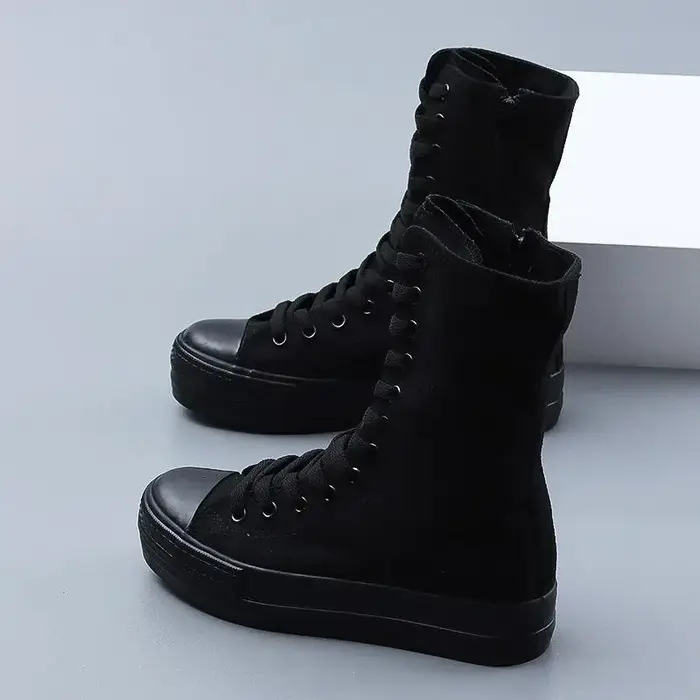 Chaussures pour femmes mode bottes en toile haut automne
