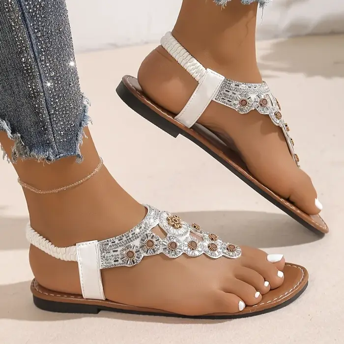 Nouvelle collection d'été : Sandales romaines de style bohème pour femmes — Bout ouvert