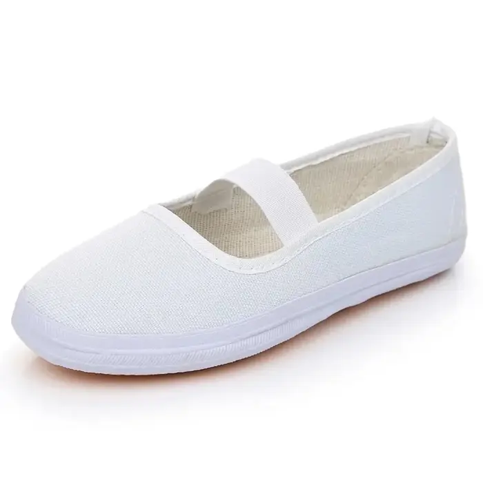 Chaussures de danse et de spectacle en toile blanches pour enfants, garçons et filles, élèves de mat
