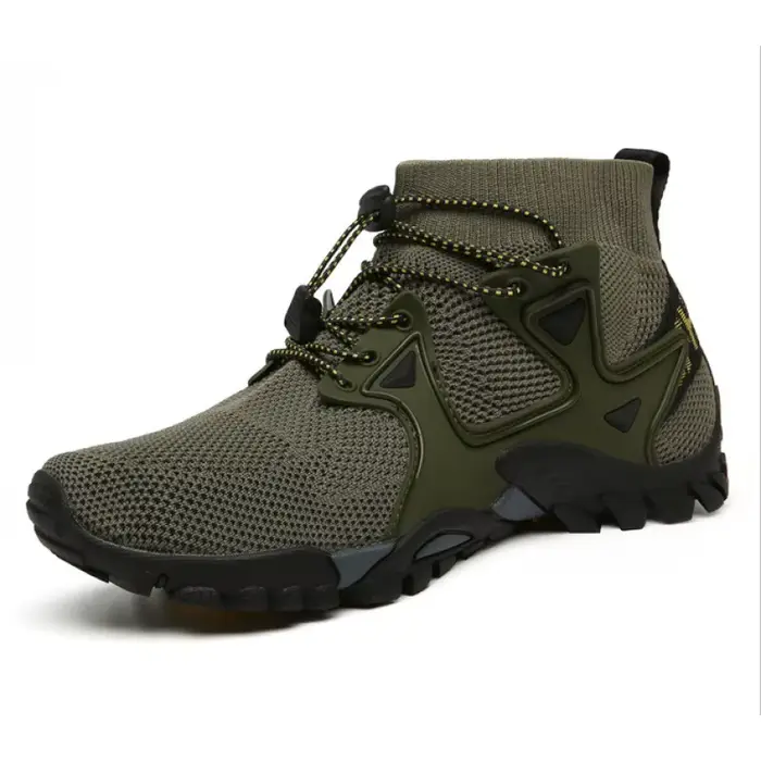 Chaussures pour hommes marche 2023 été nouvelles bottes hautes respirant maille alpinisme en plein air confortable loisirs voyage baskets