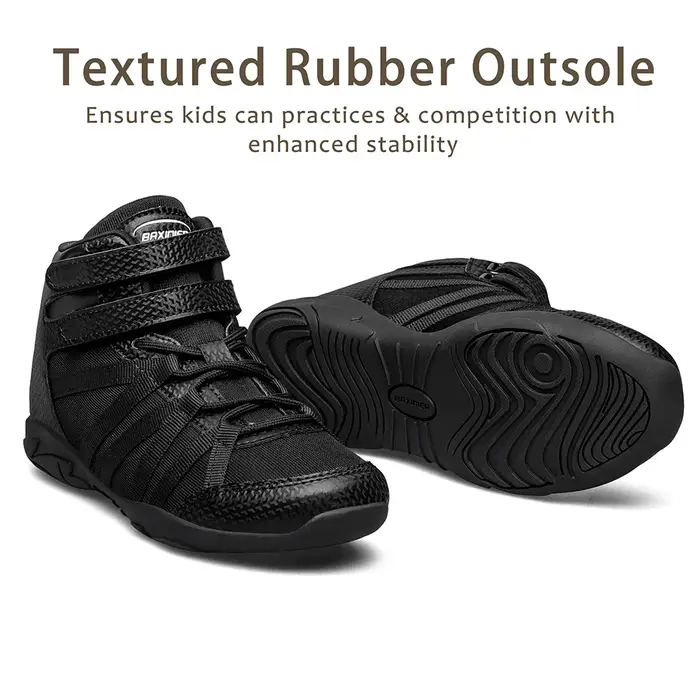 BAXINIER Chaussures de cheerleading montantes noires pour filles