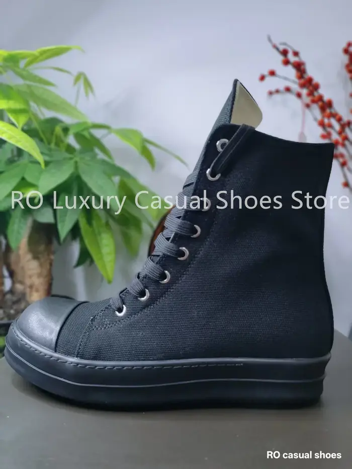 Chaussures décontractées classiques Ro entièrement noires en toile pour hommes