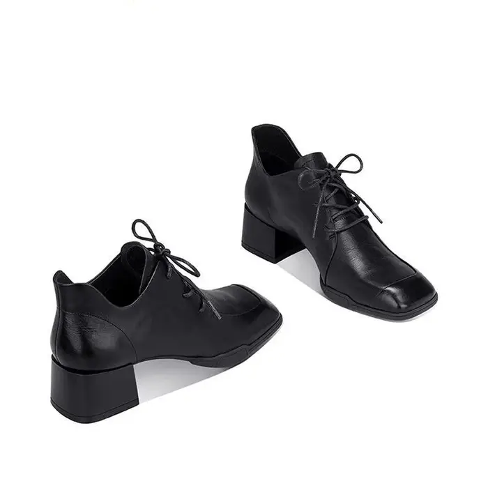 Chaussures Mary Jane en cuir véritable avec semelle intérieure en peau de mouton pour femme