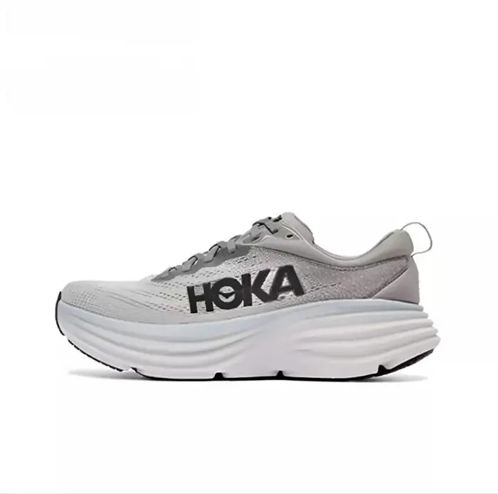 Chaussures Bondi 8 pour hommes et femmes, tige en maille technique, chaussures de course professionnelles pour marathon, baskets basses classiques de HOKA, chaussures décontractées.
