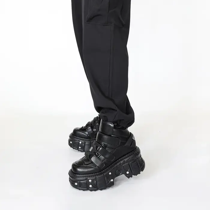 2026 nouveau Style Punk femmes chaussures gothique cheville Rock bottes à lacets talon hauteur 9CM p