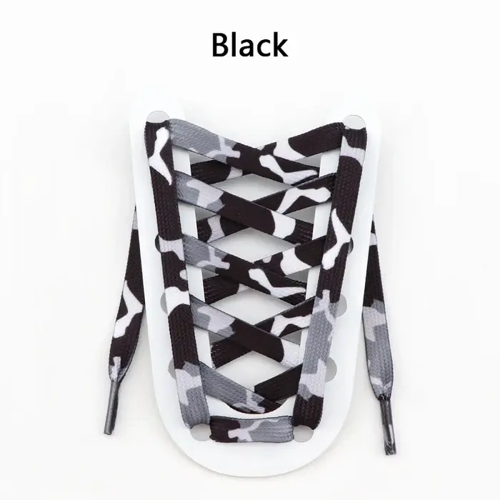 Lacets plats pour baskets, lacets de chaussures colorés, imprimé camouflage, pour bottes, chaussures