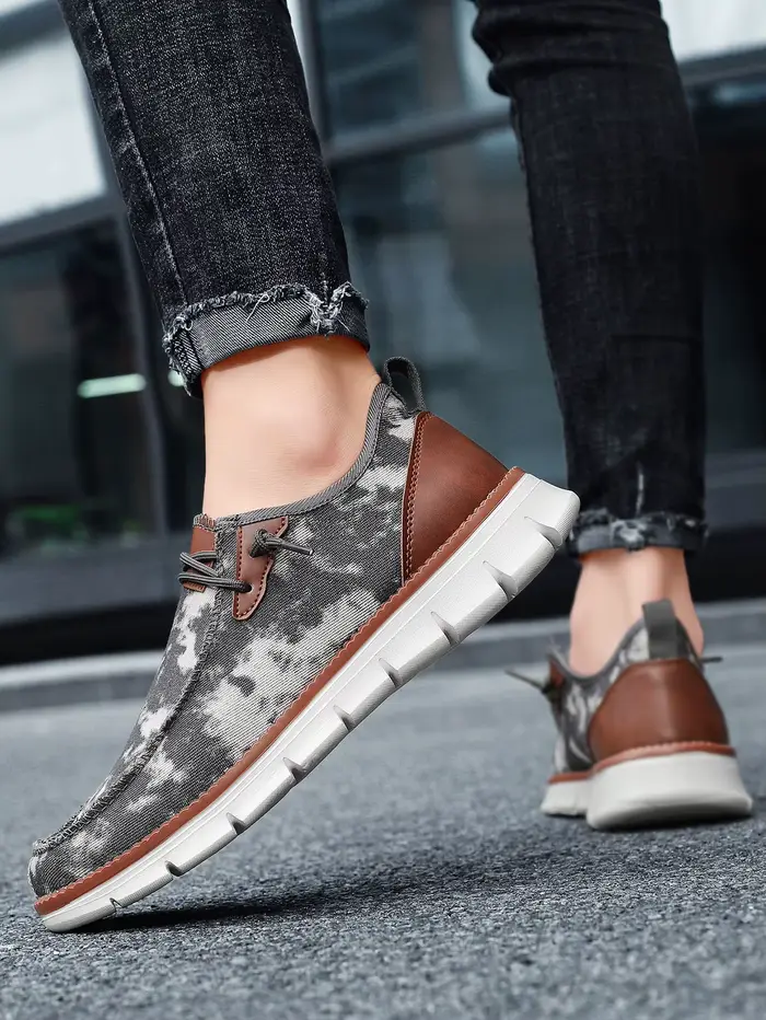 Nouvelles chaussures décontractées à lacets en patchwork Tie-Dye pour hommes