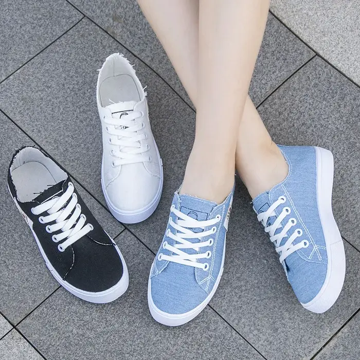Baskets Basses en Denim pour Femme