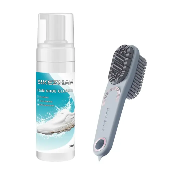 Kit de nettoyage professionnel pour chaussures avec nettoyant en mousse et brosse double face, détac