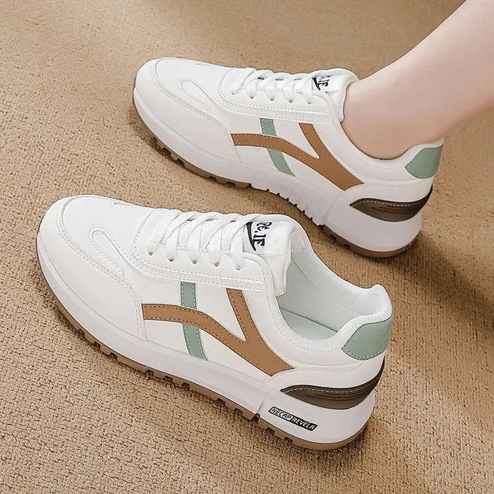 Chaussures de sport pour femmes, tendance, polyvalentes, chaussures en cuir pour femmes, nouvelle co