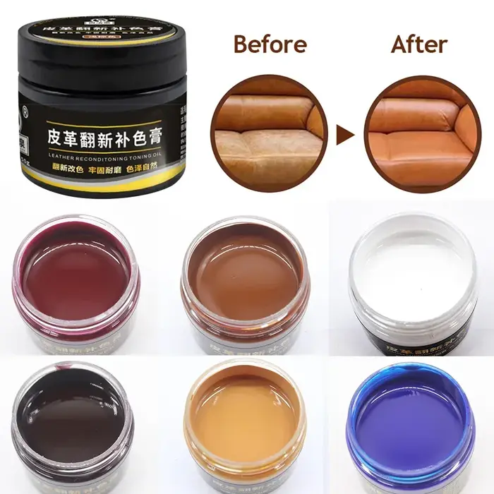 Peinture pour cuir, crème pour chaussures