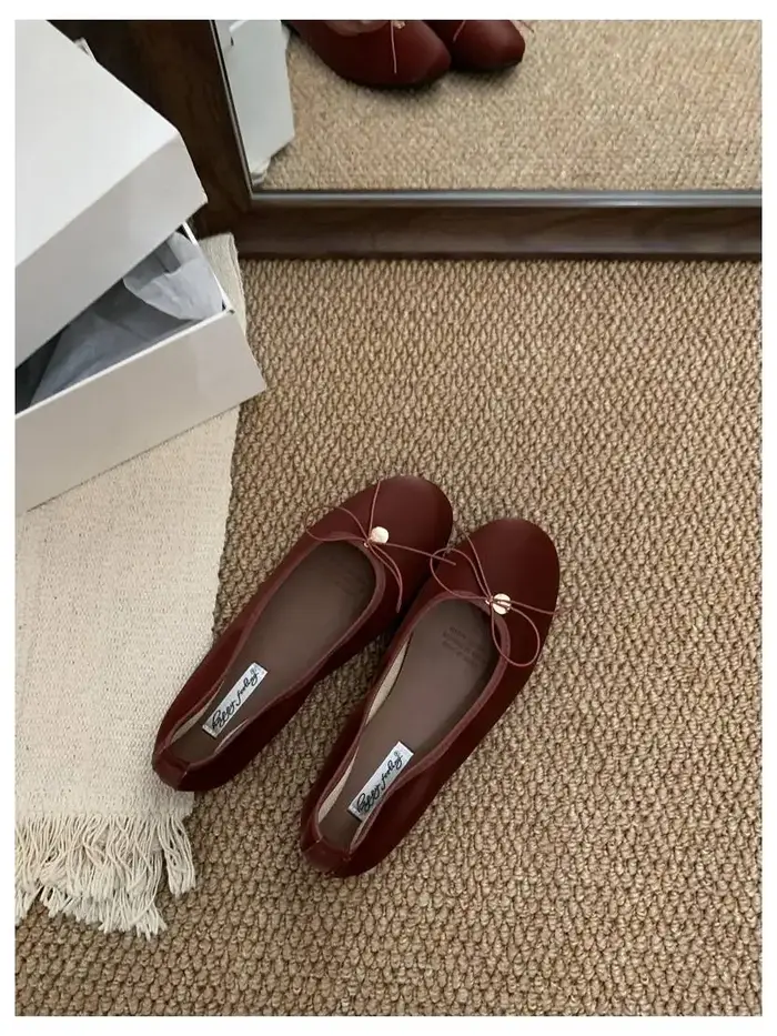 2025 nouvelle mode femmes appartements Ballet bout rond nœud papillon sans lacet ballerines chaussures mocassins souples