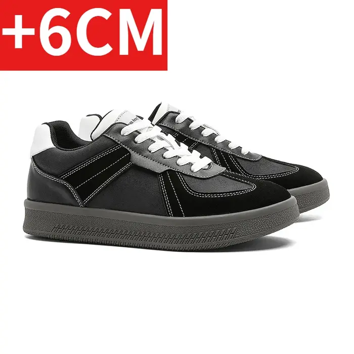 Nouvelles baskets de sport vintage noires à blocs de couleur pour hommes, basses à lacets, décontrac