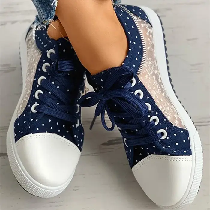 Étudiant filles été maille baskets femmes doux bleu chaussures élégant femme vulcan baskets marche d