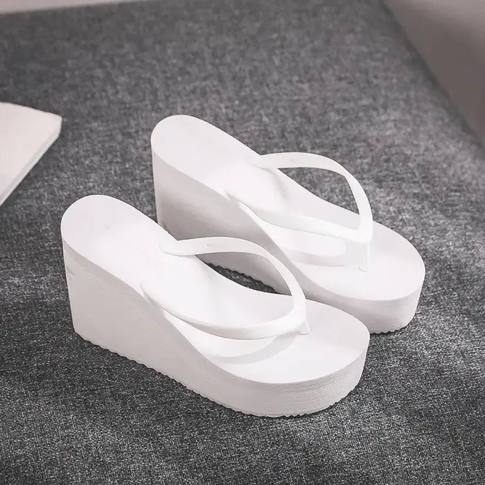 Chaussures d'été confortables pour femmes, pantoufles à plateforme compensée, tongs de plage pour Sp