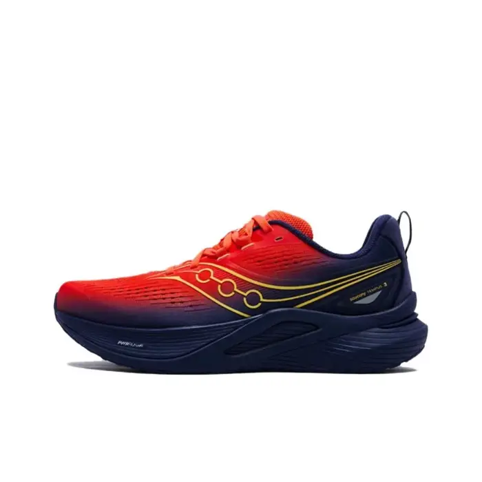 Chaussures de course et d'entraînement respirantes à tige basse Saucony Tempus 3, unisexe, rouge et