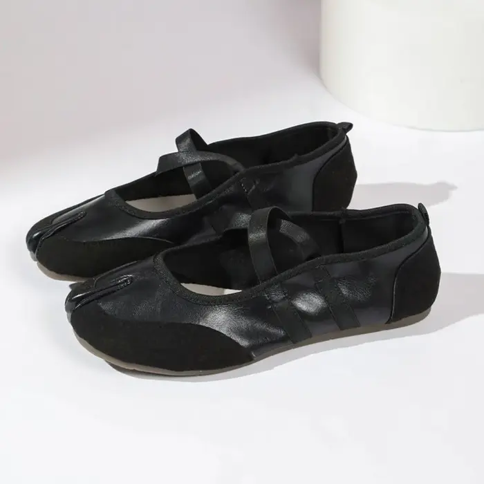 Chaussures plates à brides croisées pour femme, style décontracté et tendance, type Mary Jane, à enf