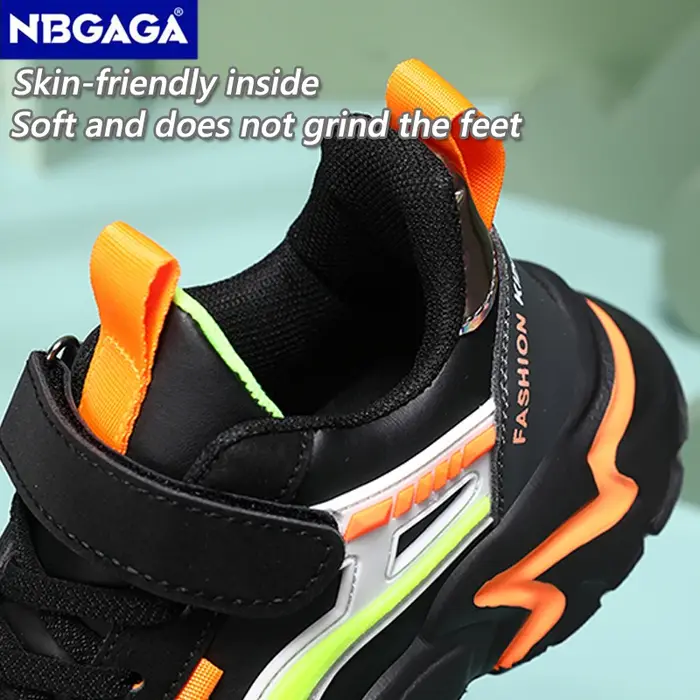 Chaussures de dehors Décontractées en Cuir Antidérapantes pour Garçon, Baskets de Tennis à Semelle Souple, de Couleur Noire, à la Mode, pour Enfant de 5 à 16 Ans, Nouvelle Collection