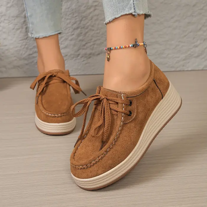 Chaussures de sport rétro de couleur unie pour femmes