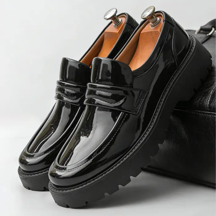 Mocassins Penny Classiques à Semelle Épaisse pour Hommes – Chaussures Habillées Blanches Formelles pour Gentleman