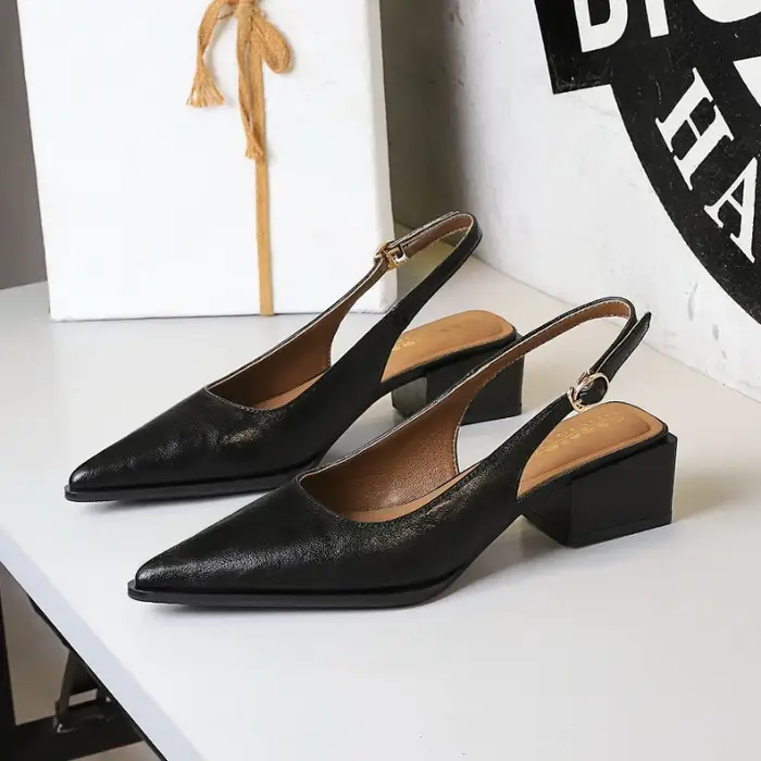 Chaussures pour femmes simples et haut de gamme avec talons épais