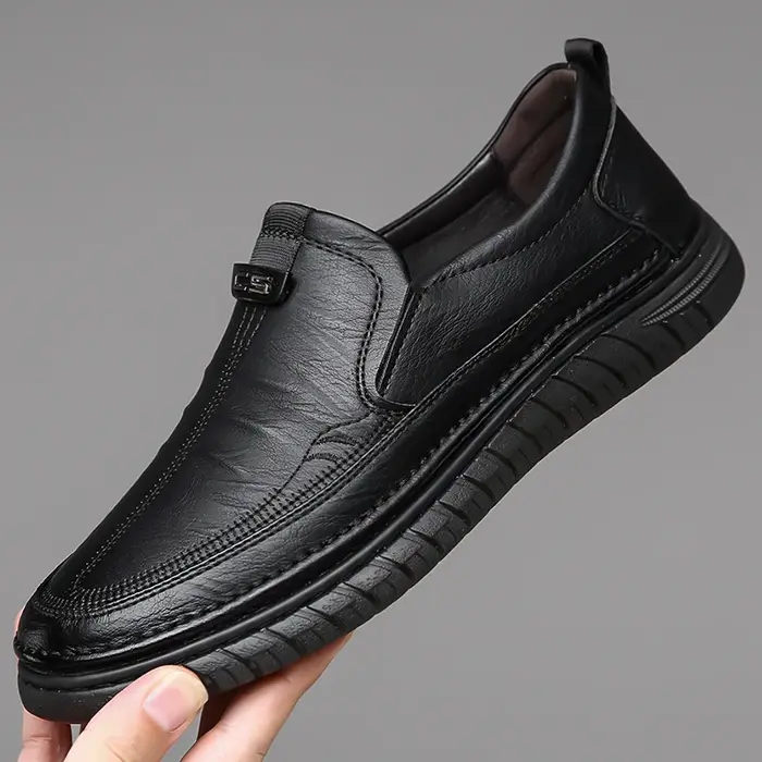 Mocassins en cuir confortables pour hommes, chaussures plates antidérapantes, respirantes, décontrac
