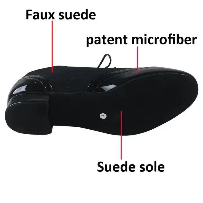 Wedopus 2.5CM chaussures de danse noires hommes salle de bal semelle en daim cubain Latin homme