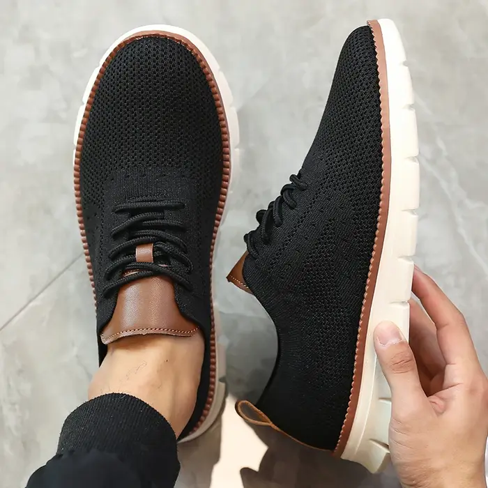 Chaussures tricotées décontractées ultra-légères pour hommes, baskets respirantes et antidérapantes,