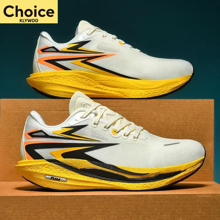 Chaussures de course Marathon pour hommes avec plaque carbone, baskets de sport respirantes et légèr