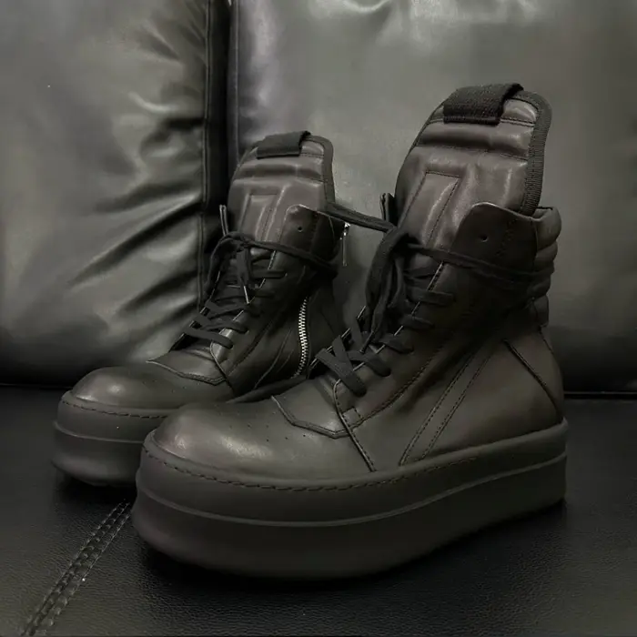 R-o Designer hommes chaussure femmes Sneaker chaussures hautes bottes en cuir noir luxe espadrilles 