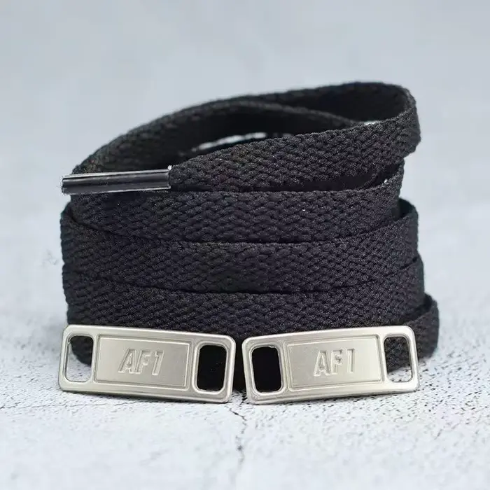 4 pièces AF1 lacets noir blanc lacets plats et décoration de chaussures costume Sneaker lacet Air Fo