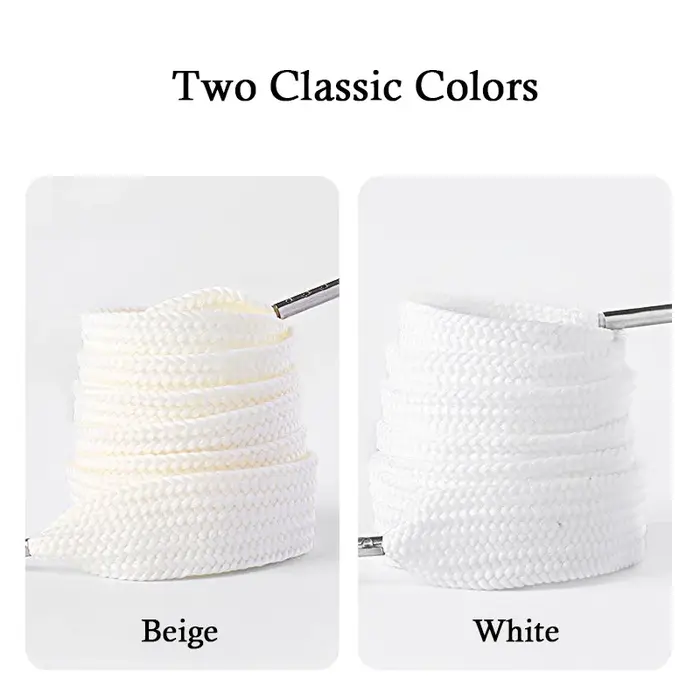 Lacets Plats Classiques de 2cm de Largeur pour Baskets, Accessoires de Chaussures à Tête en PVC/Méta