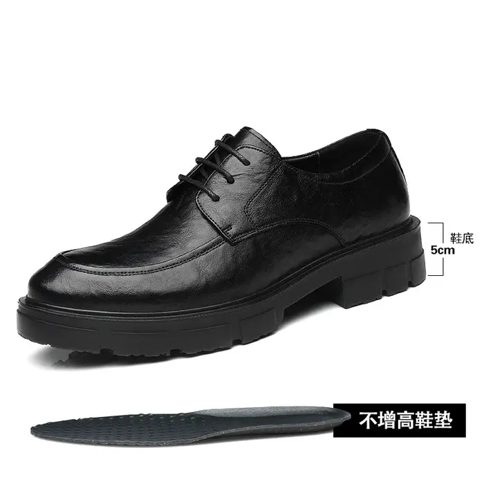 Chaussures à Talons de 5, 8 et 10 cm en Cuir de Vache pour Homme, Décontractées, à la Mode, Respiran