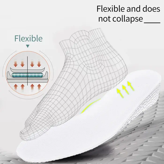 Popcor-Semelle intérieure de chaussure unisexe, mousse à mémoire de forme, respirante, rehaussante,