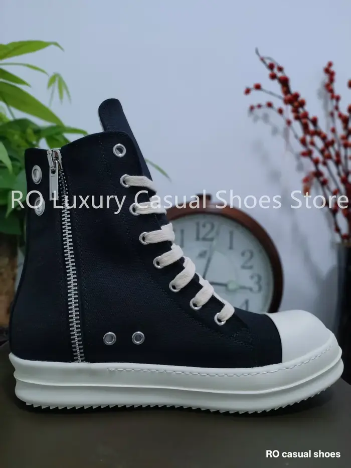 Baskets montantes décontractées de marque pour hommes et femmes, noires, de qualité, style botte à l
