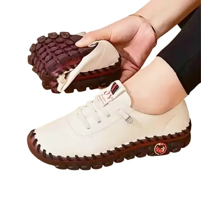 Baskets femmes chaussures mocassins à lacets en cuir plat nouveau printemps décontracté confortable maman Chaussure