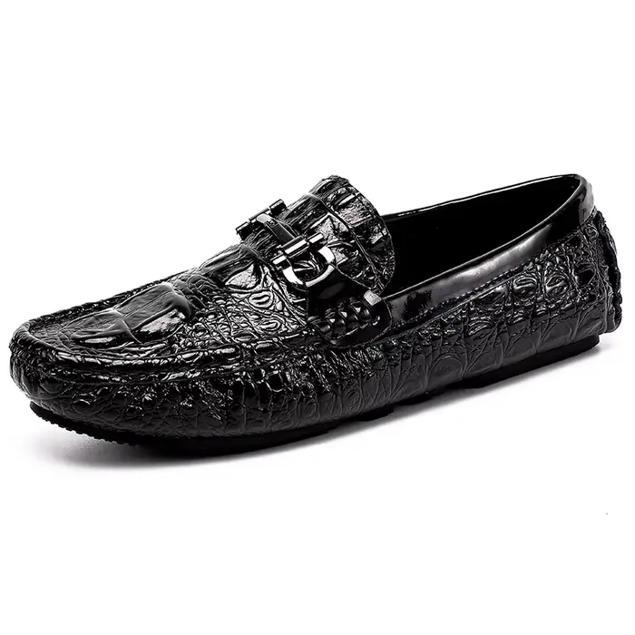 Mocassins en cuir pour hommes, Style Crocodile, décontracté, de luxe, fait à la main, mode italienne
