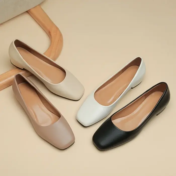 Mocassins Plats à Talons Bas Simples pour Femme