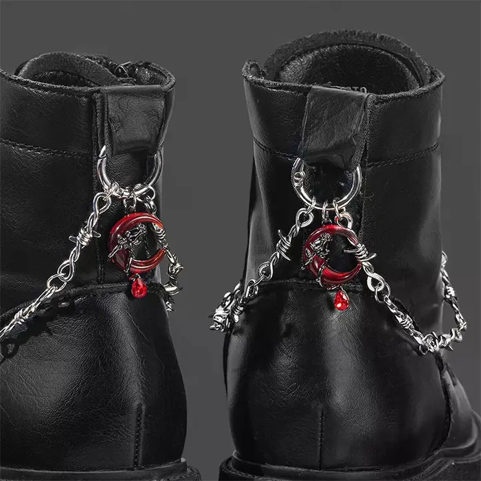 Chaîne de décoration de chaussures rétro gothique Punk à Double épine