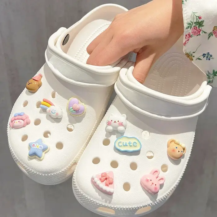 Breloque de chaussure 3D, ours arc-en-ciel mignon, accessoires de décoration de chaussures, breloque