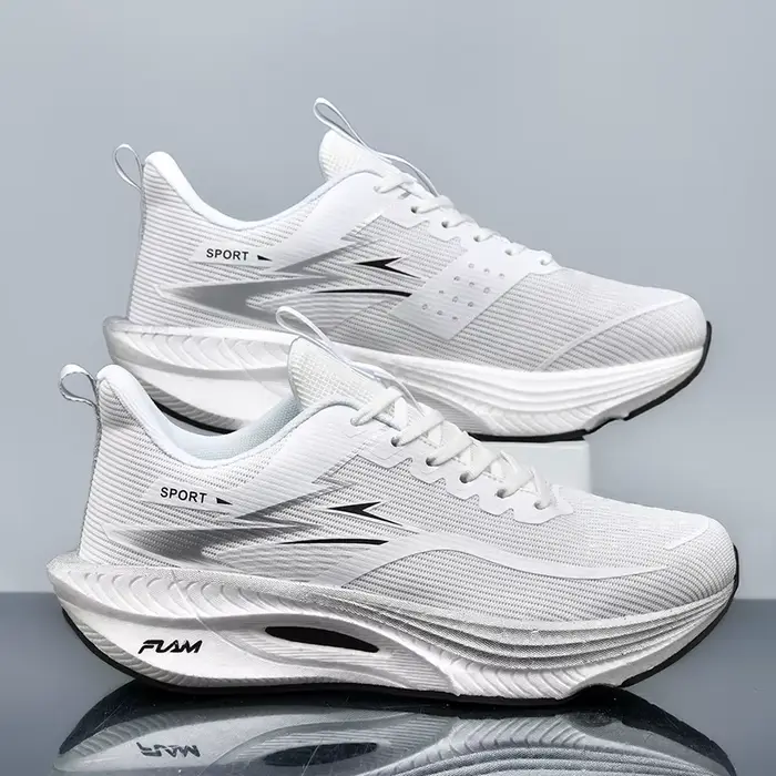 Marathon hommes chaussures de course de sport planche de carbone coussin d'air respirant léger femmes confortable athlétique antidérapant baskets