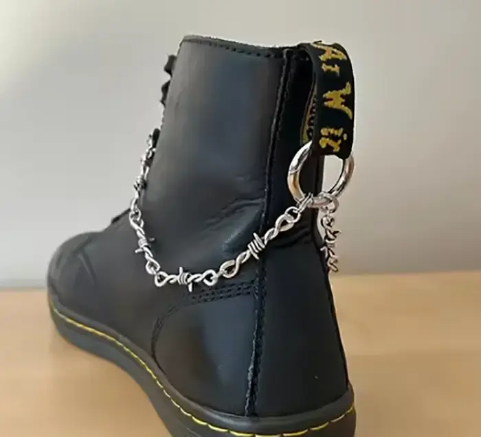1 paire/2 pièces Chaîne décorative pour chaussures style gothique punk à double épingle détachable
