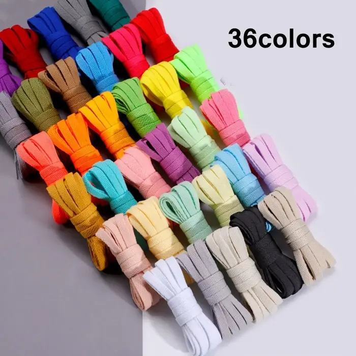 36 couleurs lacets plats pour Air Force chaussures de Tennis lacets Sneaker blanc noir toile hommes 