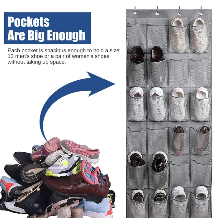 Organisateur de chaussures au-dessus de la porte