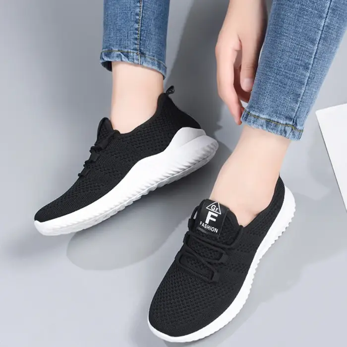 Baskets décontractées confortables pour femmes, chaussures plates respirantes d'été, baskets tendance pour femmes, chaussures de course polyvalentes à lacets, Nouveauté 2026