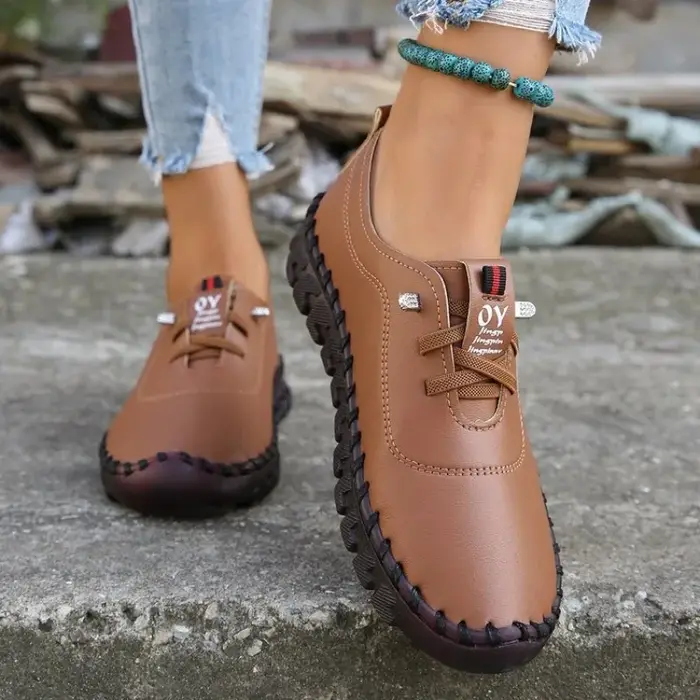 Nouvelles chaussures décontractées pour femmes printemps 2022, mocassins à plateforme, ballerines en cuir à lacets, chaussures à enfiler pour femmes, chaussures pour maman, chaussures femme.