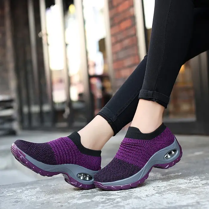 Femmes baskets mode respirant marche maille plate-forme chaussures