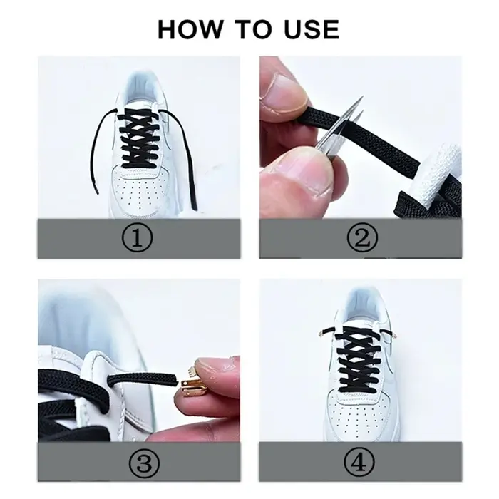 Lacets plats élastiques de qualité smiley No Tie, pour chaussures de sport d'extérieur, pour enfants