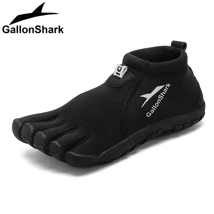Chaussures d'eau à cinq doigts en néoprène durable, baskets pieds nus antidérapantes GallonShark pour les sports nautiques et l'entraînement en salle