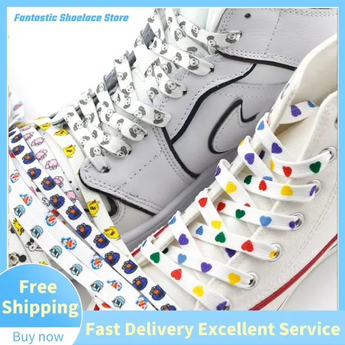 Lacets de bande dessinée, chaussures athlétiques, sans élasticité, lacets plats de Sport, loisirs bl